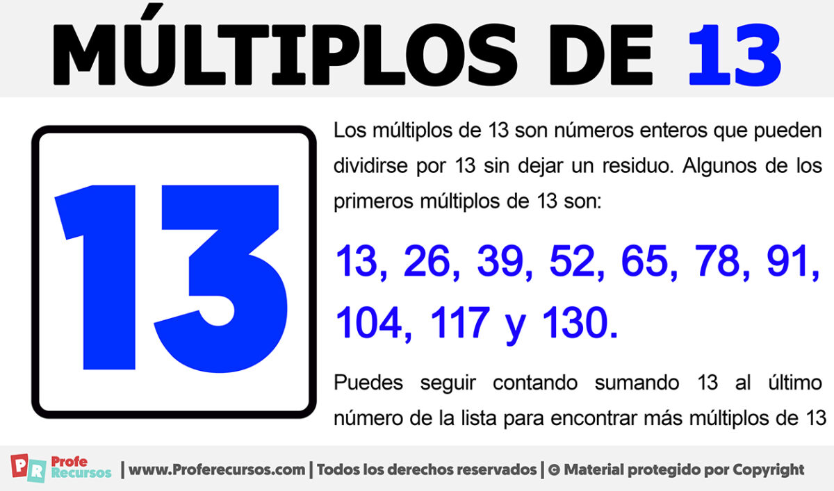 multiplos de 13 todo sobre su definicion y ejemplos