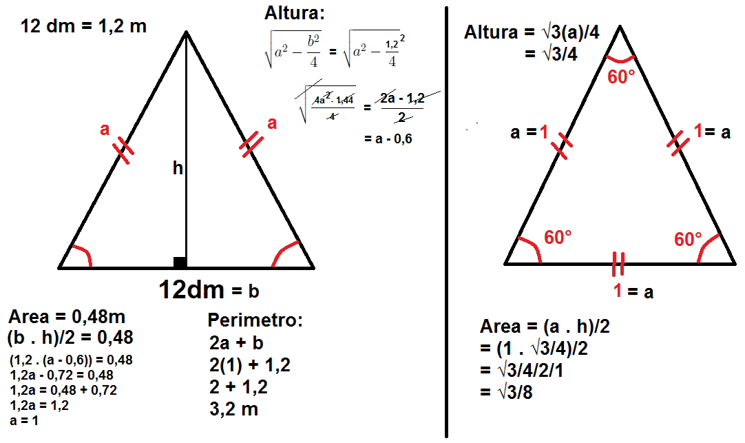 perimetro triangulo isosceles como calcularlo facilmente